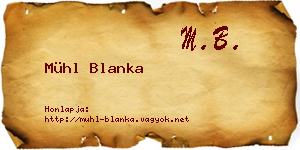 Mühl Blanka névjegykártya